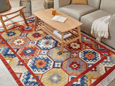 Tapet leshi LUSARAT Wool Kilim, 160 x 230 cm, shumëngjyrësh