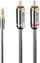 Kabllo audio Lindy 35337, Jack 3.5mm në 2x RCA, 10m, ngjyrë argjendtë