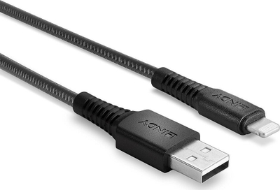 Kabllo karikimi Lindy Reinforced, USB A në Lightning, 2m, e bardhë