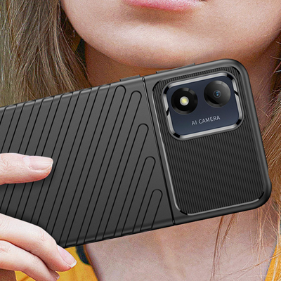 Maskë telefoni Thunder Case për Motorola Moto E13, TPU, kundër goditjeve, e zezë
