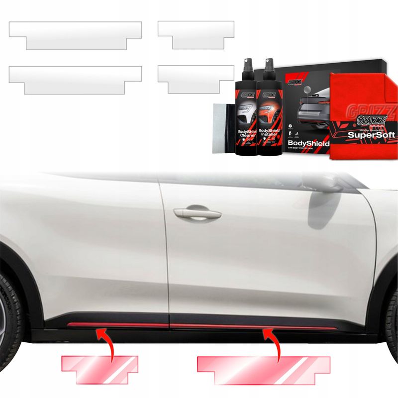 Folie mbrojtëse pragjesh GRIZZ Alfa Romeo Junior 2024 2026, set 4in1, transparente