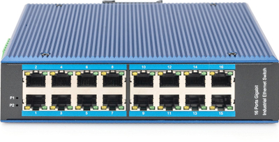 Swich industrial Ethernet Digitus DN-651129, 16 porta Gigabit, 10/100/1000 Mb/s, blu