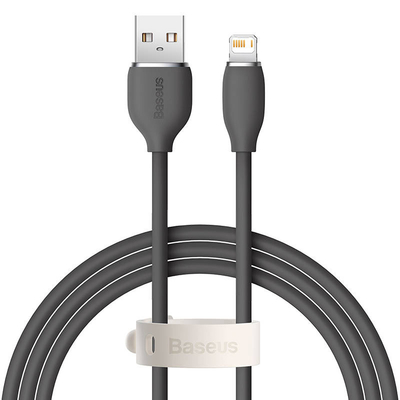 Kabllo USB Baseus Jelly Liquid Silica Gel, USB A në Lightning, 1.2 m, i zi