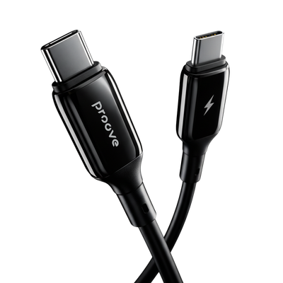 Kabllo karikimi Proove Flex Metal Type-C në Type-C, 60W, 1m, e zezë