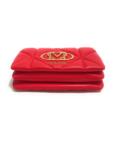 Çanta Love Moschino Embossed Quilted JC4043, me rrip shpatulle, e kuqe