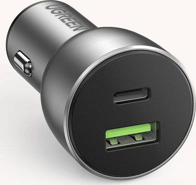 Karikues veture Ugreen CD213, 1x USB A 1x USB C, 36W, i hirtë