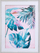 Pikturë muri me kornizë AGENA Floral Motif, 60 x 80 cm, me lule bimore, blu