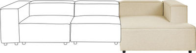 Shezlong APRICA, faux linen, stil modern, bezhë