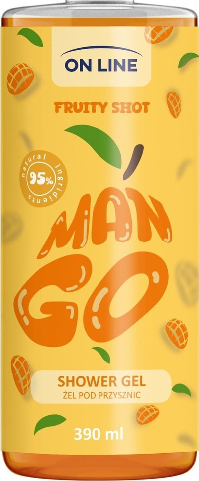 Xhel dushi On Line Fruity Shot Mango, 390ml, me niacinamide, aromë mango