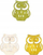 Set dekorativ MFP Owl, 2cm, 24 copë, dru natyral