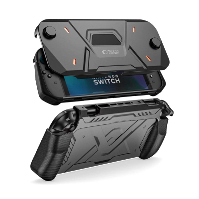 Mbrojtëse konsolje Tech-Protect Carbonox për Nintendo Switch 2, mbrojtje 360°, e zezë