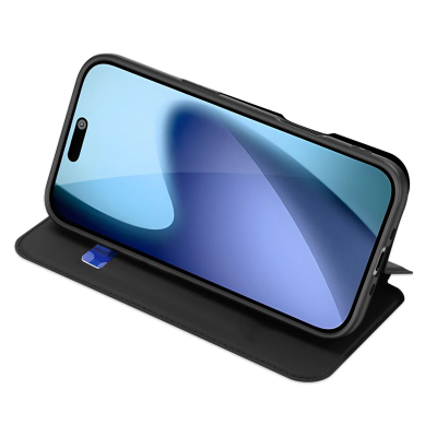 Kapak telefoni Dux Ducis me qëndrim, për iPhone 17 Pro Max, me xhep për karta, i zi