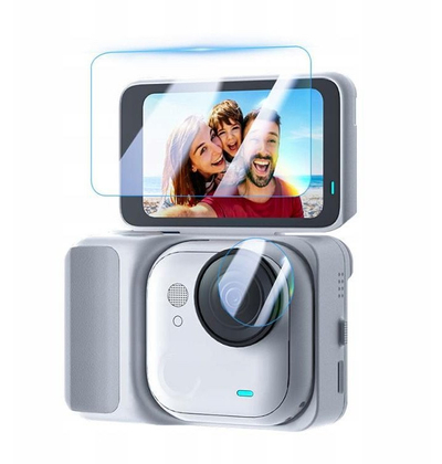 Mbrotës ekrani dhe lente PULUZ për Insta360 GO Ultra, set 2 copë, xham i fortë i tejdukshëm