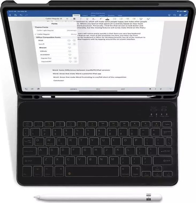 Këllëf me tastierë 4kom.pl SC PEN për Apple iPad 10.9 2022, Bluetooth, me mbajtëse stylus, i zi