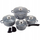 Set tenxhere dhe tiganë Ofenbach 100505, 8 copë, me veshje graniti, gri