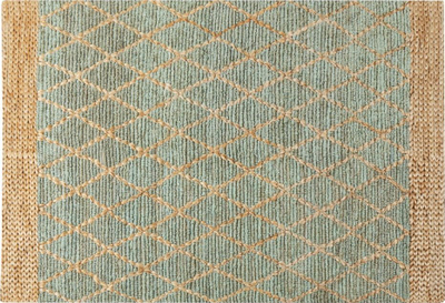 Tapet Beliani boho, 160 x 230 cm, juta, jeshil edhe bezhë
