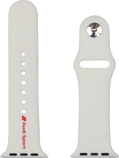 Rrip ore Audi Sport Silicone, për Apple Watch 40 41 42mm, logo e kuqe, i bardhë