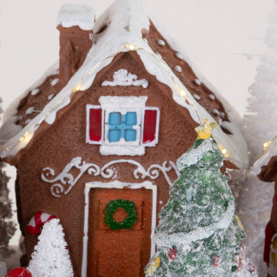 Fshat Krishtlindjesh Feeric Christmas Place Gourmande, i ndriçuar, i animuar, me muzikë, shumëngjyrësh