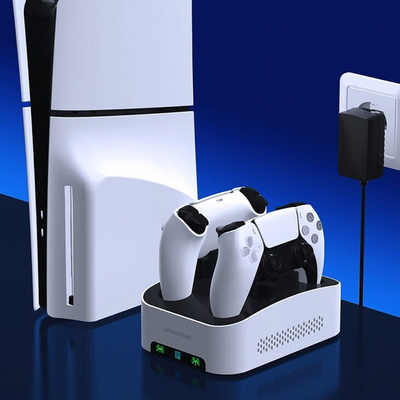 Kuti disku të jashtëm Graugear G-3506-CG, 4TB, USB C 3.2 Gen1, stacion karikimi për PS5, argjent e zi