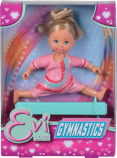 Kukull Simba Evi Love Gymnastics, me pajisje gjimnastike, kostum rozë