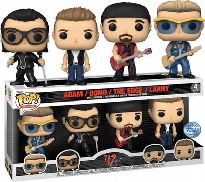 Figura koleksionuese Funko Pop U2 Zoo TV, set me 4 copa, vinil, shumëngjyrëshe