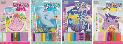 Set mozaiku për fëmijë Icom Mosaic Art A4, figura me ngjitës, modele të përziera, shumëngjyrësh