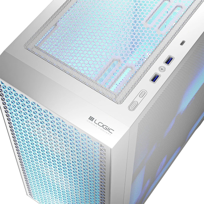 Kuti kompjuteri Logic Concept Dart Pro ARGB, MIDI Tower, me 4 ventilatorë ARGB, e bardhë