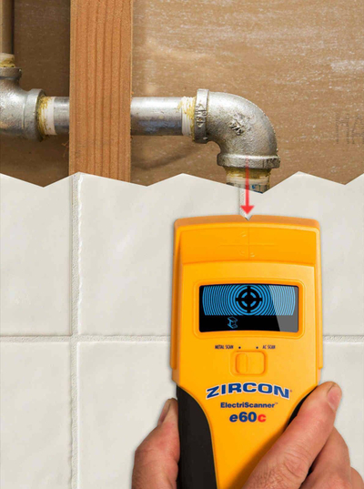 Detektor metali Zircon ElectriScanner e60c, për gjetje kabllosh AC, me ekran ColorTrip, i verdhë