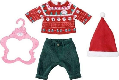 Rrobë kukulle BABY Born Christmas Outfit, për kukulla 43 cm, set festash, shumëngjyrësh