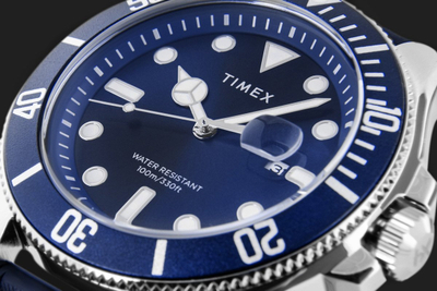 Ora burrash Timex Harborside Coast TW2Y05000, 43mm, rezistente ndaj ujit 100m, blu