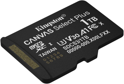 Kartë memorie Kingston Canvas Select Plus MicroSDXC 1TB, UHS-I U3 V30 A1, e zezë