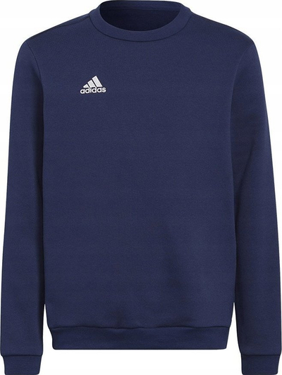 Bluzë sportive Adidas Entrada 22 Jr, pambuk me poliester, me kapuç, blu navy