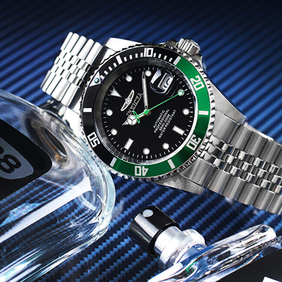 Orë për meshkuj Invicta Pro Diver Automatic 29177, e argjendtë/gjelbër