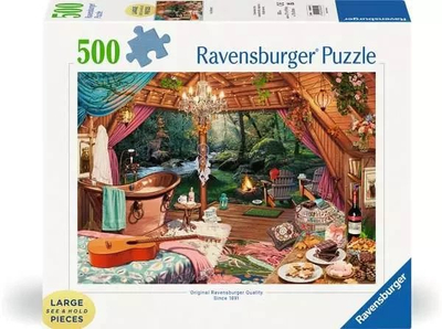Puzzle Cobble Hill Cozy Glamping, 500 pjesë, format me pjesë të mëdha, shumëngjyrësh