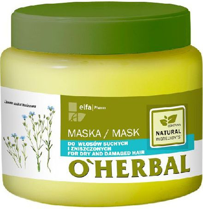 Maska Elfa Pharm O'Herbal për flokë të thatë edhe të prishur, 500 ml