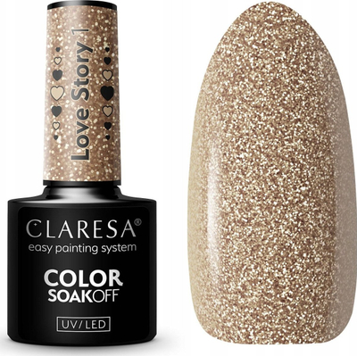Llakk xhel për thonj Clare sa SoakOff Color Love Story Shade 1, UV LED, 5 g