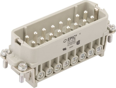 Insert konektori mashkullor LAPP EPIC H-A 16 SS 17-32 DR PH1, 16P+PE, 16A 250V, gri