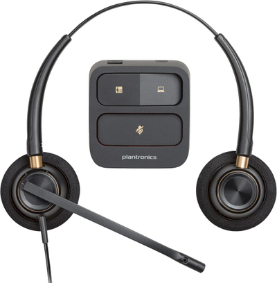Kufje profesionale Poly EncorePro 520, binaurale, Quick Disconnect, të zeza