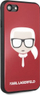 Калфeтелефон Karl Lagerfeld Iconic Glitter Karl`s Head, за iPhone X XS, TPU PC, црвен