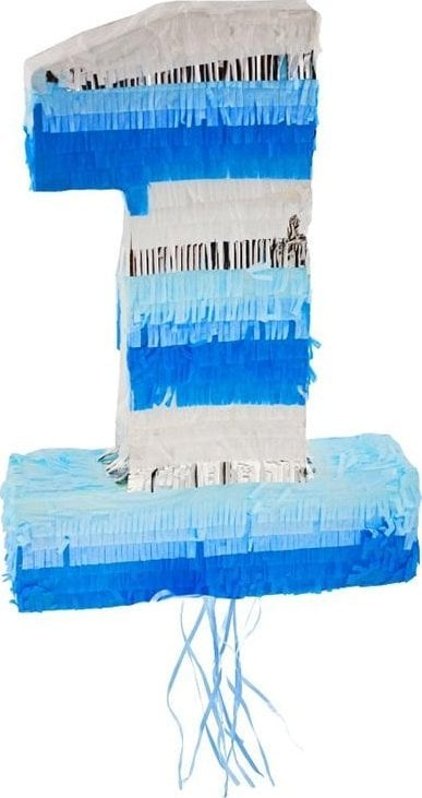 Piñata GoDan numri 1, 50x35cm, fije tërheqëse, blu