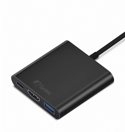 Adaptues video FANTEC USB C në HDMI, 4K, USB 3.0, i zi
