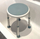 Stol dushi Timago Bathroom Stool, sedilje rrotulluese, lartësi e rregullueshme, i bardhë