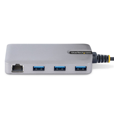 Hub USB C StarTech 3 porta, Gigabit Ethernet, USB 3.0 5Gbps, gri