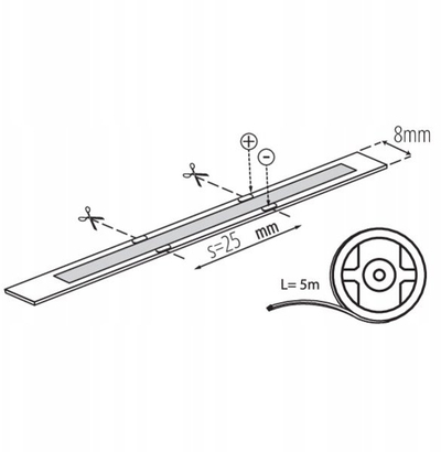 Shirit LED Kanlux LCOB, 12V, 5m, 4000K