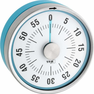 Timer kuzhine mekanik TFA Puck 38.1028.20, 60 minuta, magnetik, blu