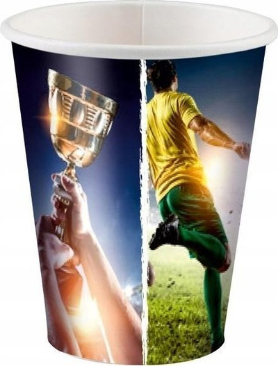 Gota letre Amscan Football Cups, 250ml, set 8 copë, shumëngjyrëshe