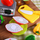 Set lodrash kuzhine LeanToys Basket with Vegetables, shportë me fruta e perime prerëse, peshore dyqani