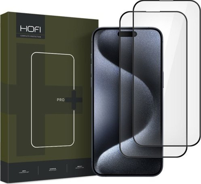 Xham mbrojtës Hofi Glass Pro+ për Apple iPhone 16, 0.3mm, 2 copë, transparent
