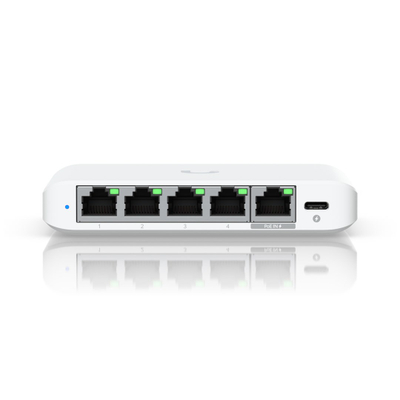 Switch Ubiquiti UniFi Flex Mini 2.5G, 5 porta, PoE, i bardhë