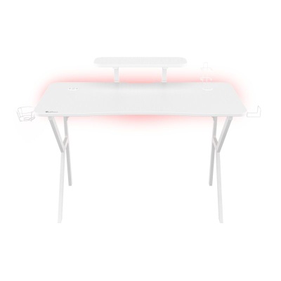 Tavolinë gaming Genesis Holm 320 RGB, 120×60 cm, HUB USB, e bardhë